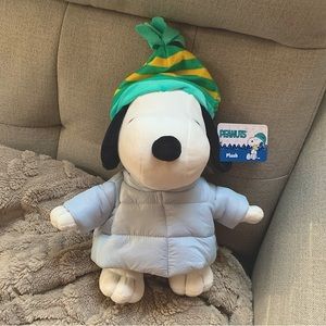Snoopy Blue Puffer Coat Plush